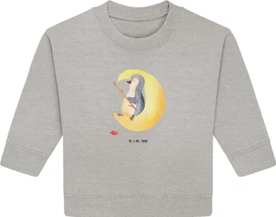 Produktbild von Mr. & Mrs. Panda Organic Baby Pullover Pinguin Mond 24. - 36. Monat - Heather Grey - Geschenk, Süßigkeiten, Angel, Spruch, Erschöpft, Bullover, Gästezimmer