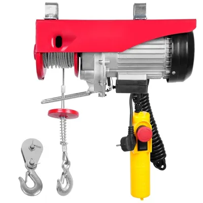 Produktbild von Elektrische Seilwinde - 300 kg bis 600 kg - Hubhöhe 12 m - Seilzug Motorwinde 1150W - Kupfermotor - Flaschenzug 10 m/min - Hubgeschwindigkeit - Hebezug mit Kabelfernbedienung - Seilhebezug Kettenzug