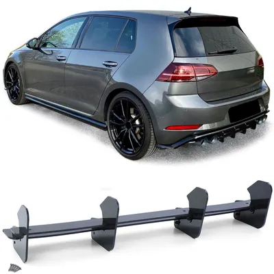 Für VW Golf 7.5 Facelift 17-21 mit R Stoßstange Cup Heckdiffusor Schwarz Glanz in der Farbe Schwarz von Carparts-Online GmbH