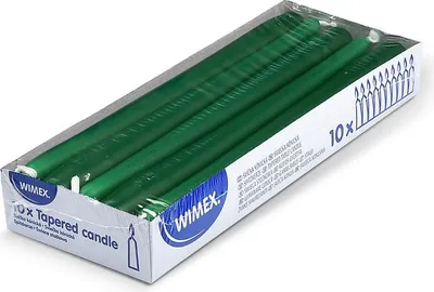 Immagine prodotto di 10 candele taper verde scuro 23,5 x 245 mm