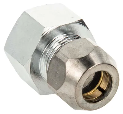Produktbild von tecuro gerade Quetschverschraubung Ø 10 mm x G 1/2 Zoll Innengewinde, Messing verchromt