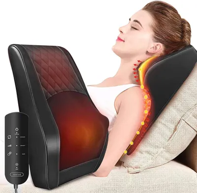 Obrázok produktu pre Masážny prístroj na krk – Shiatsu masážny prístroj – zmierňuje bolesti svalov – s funkciou ohrevu – 30 x 33 cm – čierna farba