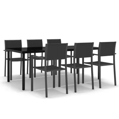 Immagine prodotto di vidaXL set da pranzo da giardino 7 pezzi nero