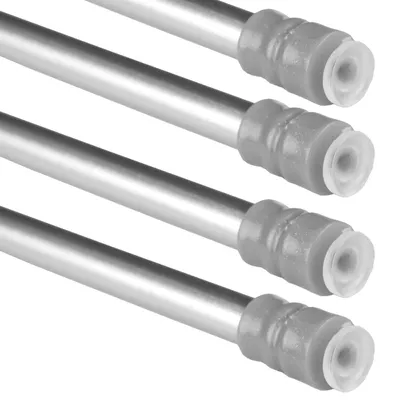 Zdjęcie produktu dla Karnisz zaciskowy 80–120 cm, srebrny (zestaw 4 szt.), teleskopowy karnisz bez wiercenia, metalowy karnisz zaciskowy z systemem śrubowym i przyssawkami, antypoślizgowy, Ø 10 mm