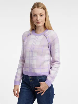 Produktbild von Orsay Hellvioletter karierter Damenpullover 503038447000__M