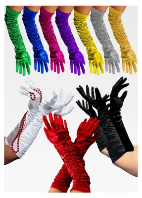 Produktbild von Deluxe Handschuhe lang blau glänzend Lange Handschuh Kostüm