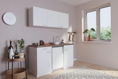 Produktbild von Küche Miniküche Singleküche Küchenzeile Pantry Weiß  Luis 150 cm Respekta
