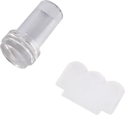 Immagine prodotto di Set alla moda con timbro e raschietto per smalto trasparente in silicone – Strumenti per manicure