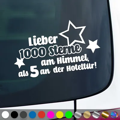Produktbild von PantherPixel 1000 Sterne Aufkleber am Himmel Reisen Urlaub Camping Sticker Auto Geschenkidee Farbe Weiss