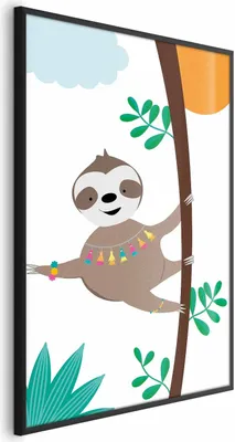 Produktbild von Posterpapier Poster - Cheerful Sloth 21x30 cm Für Kinder g-A-0207-ao-a