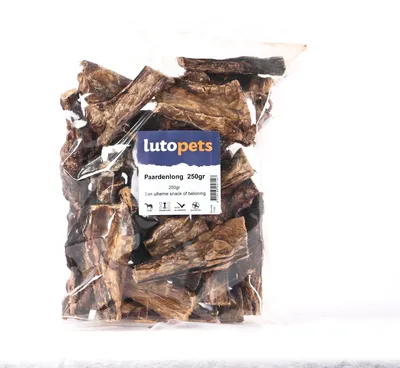 Imagen del producto de Lutopets: Pulmones de caballo – 250 g – Snack para perros
