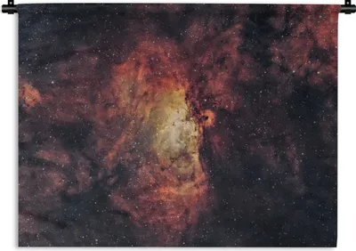 Produktbild von MuchoWow® Wandteppich Wandbehang Sternenhimmel - Rot - Sterne 60x45 cm Tapisserie Dekoration Wandtuch - Das Schlafzimmer
