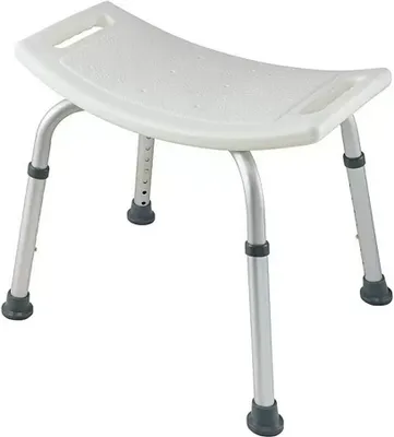 Produktbild von Badhocker, Höhenverstellung: 37,5 cm - 55 cm, Belastbarkeit: 110 kg, weiß
