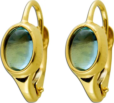 Produktbild von Blautopas Ohrringe Gold 333 8K blaue Natur Edelsteine
