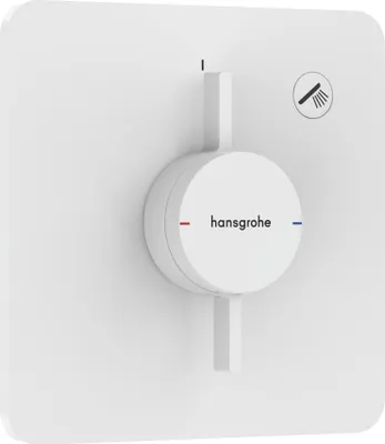 Image de robinet mural Hansgrohe DuoTurn Q pour un seul point d'eau, finition blanc mat