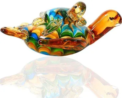 Immagine prodotto di Figurina in vetro a forma di tartaruga - Ornamento - Decorazione con animali marini