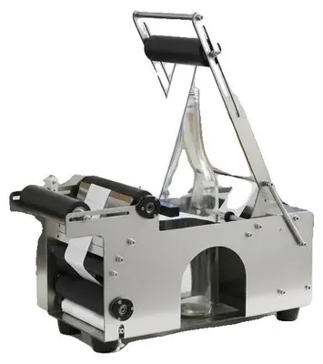 Imagen del producto de Máquina etiquetadora semiautomática para botellas, con funcionamiento de alta velocidad, amplia compatibilidad y color rojo