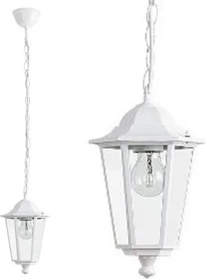 Immagine prodotto di Lampada a sospensione rustica lanterna bianca E27 D:85cm IP43 VELENECE luce a sospensione esterna vetro balcone terrazza