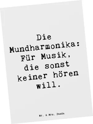 Produktbild von Mr. & Mrs. Panda Grußkarte Spruch Musik Mundharmonika - Weiß - Geschenk, Ansichtskarten, Folk, Postkarten, Postkarte, Folklore, Fotokarte, einzelkarte, Instrument, Blues