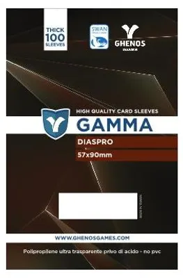 Imagen del producto de Gamma: 100 Bustine Diaspro (57 x 90 mm) – Fundas protectoras – Ghenos Games