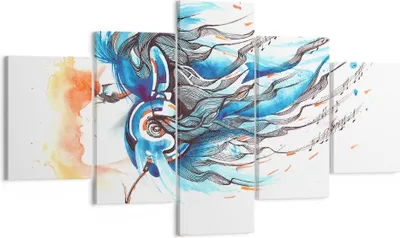 Produktbild von Bild auf Leinwand - Leinwandbild - disco dj Mädchen Abbildung - 125x70cm - Wand Bild - Wanddeko - Leinwanddruck - Bilder - Kunstdruck - Wanddekoration - Leinwand bilder - Wandkunst - EA125x70-3029