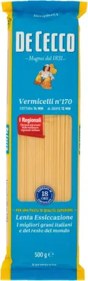 Produktbild von 24x Pasta De Cecco 100% Italienisch Vermicelli N°170 Nudeln 500g + Italian Gourmet Polpa 400g