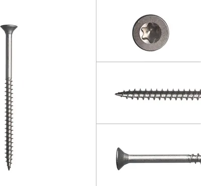 Image de Vis pour panneaux d'aggloméré acier inoxydable A2 5 x 80 mm Torx 25 - 200 pièces