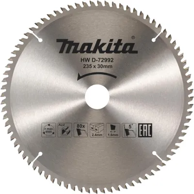 Produktbild von Makita HM-Kreissägeblatt TCT 235 x 30 mm - 80 Zähne - Alu