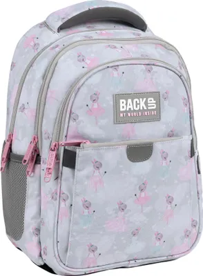 Produktbild von BackUp Derform Schulrucksack mit drei Fächern, Kollektion 82 Süße Hasen