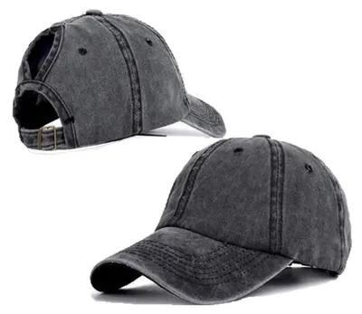 Produktbild von Basecap Damen Sommer Pferdeschwanz Kappe Vintage Herren Sonnenhut Sonnenschutz Sportmütze Einheitsgröße Schwarz