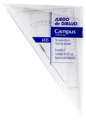 Image de Campus University 6435/600289 : Ensemble géométrique comprenant un équerre et un triangle à onglet