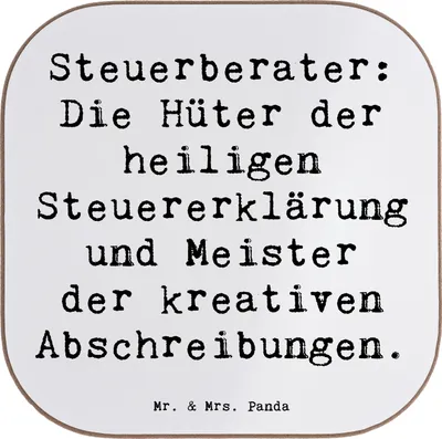 Produktbild von Mr. & Mrs. Panda Untersetzer für Gläser Spruch Steuerberater Helden - Weiß - Geschenk, Tischuntersetzer, Berufe, Steuerwesen, Geschenke Berufstätige, Coaster, Beruf