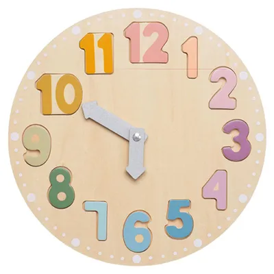Obrázok produktu pre Jabadabado drevené vzdelávacie puzzle hodiny s pohyblivými ručičkami (30 cm) pre deti 3+
