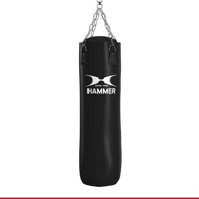 Produktbild von HAMMER Boxsack Black Kick, 120 cm, Kunstleder, 33 kg, doppelt verstärkte Nähte