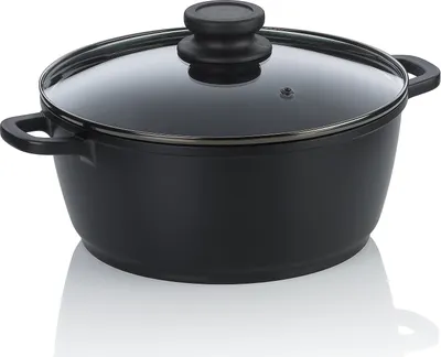 Produktbild von Kochtopf, 3,2 L, mit Deckel, Schwarz, Antihaft, PFAS/PTFE-frei, Aluminiumguss - Kela | Atura