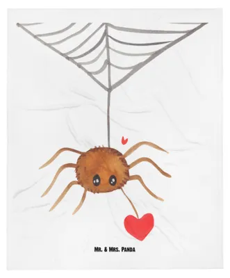 Produktbild von Mr. & Mrs. Panda Schlummerdecke Spinne Agathe Liebe - Weiß - Geschenk, Liebesbeweis, Babydecke, Babybettdecke, Erstlingsdecke, Plaid, Fleecedecke, Liebesgeschenk