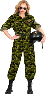 Produktbild von Kampfjet Pilotin Damen Kostüm - Militär Verkleidung XL - 46/48