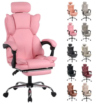 Obrázek produktu pro Herní židle, ergonomicky nastavitelná výška, potah z umělé kůže, fialová a bílá barva