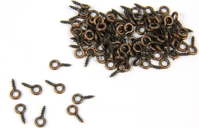 Produktbild von 100x Schraubösen Schrauben Lochschrauben Augenschrauben Ösen 7mm mini Kupfer