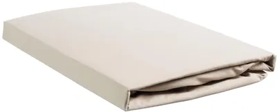 Produktbild von Ambiante Renforcé-Spannbettlaken für 35cm hohe Matratzen Baumwolle Uni Farbe Sand Größe 160x200