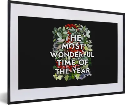 Produktbild von MuchoWow® Gerahmtes Poster Pflanzen - Blumen - Zitate - Weihnachten 60x40 cm - Poster mit Schwarzem Bilderrahmen Wandposter Rahmen Foto Bilder - Schlafzimmer - Plakat in Rahmen - Drucken