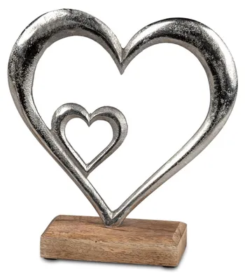Produktbild von Dekoratives Herz Skulptur mit Fuß, 19 cm - Hochzeitgeschenk