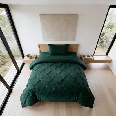 Productafbeelding van Sleeptime Lazy Velvet Pintuck Groen 140 x 220 cm