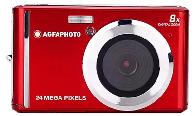 Image de AGFA Photo Realishot DC5500 - Appareil photo numérique compact, 24 MP, écran LCD de 2,4", zoom numérique 8X, vidéo HD 720p, mémoire externe SD, batterie au lithium, couleur rouge