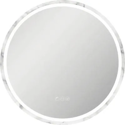 Obrázek produktu pro Kulaté zrcadlo s osvětlením v rámu mramor carrara form&style OENO s ochranou proti zamlžení Ø 60 cm IP 44