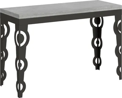 Produktbild von Klapptisch 120/200x45/90 cm Karamay Double Cement Anthrazit Gestell