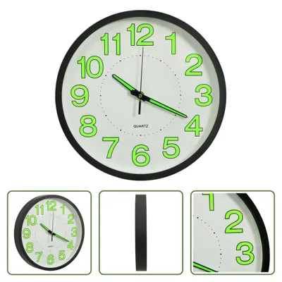 Produktbild von The Living Store Leuchtende Wanduhr Schwarz 30 cm