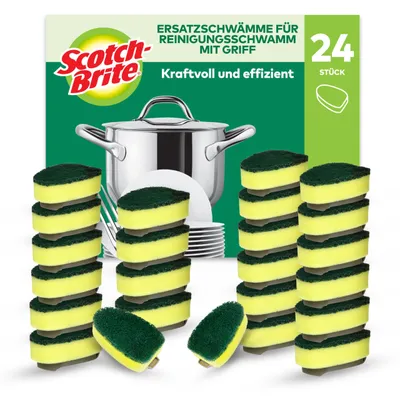 Obrázok produktu pre Náhradné čistiace hubky Scotch-Brite, extra silné, vhodné na umývanie riadu, 24 kusov - Čisté