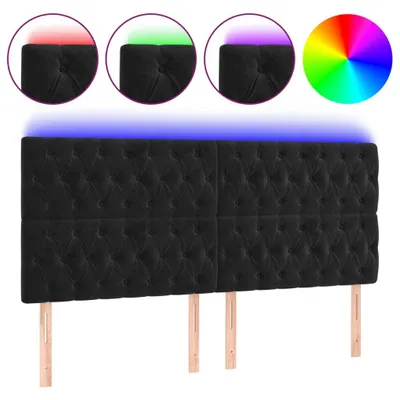 Obrázok produktu pre Čelo postele s LED čierne 200x7x118/128 cm zamat