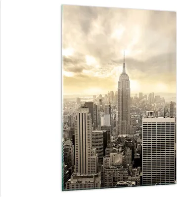 Produktbild von Bilder auf glas - Einteilig - Stadt Wolkenkratzer Manhattan New York - 80x120cm - Glasbilder - Wandbilder - Bilder - Wanddekoration aus Glas - Glas Bilder - Wandbild auf Glas - GPA80x120-2630